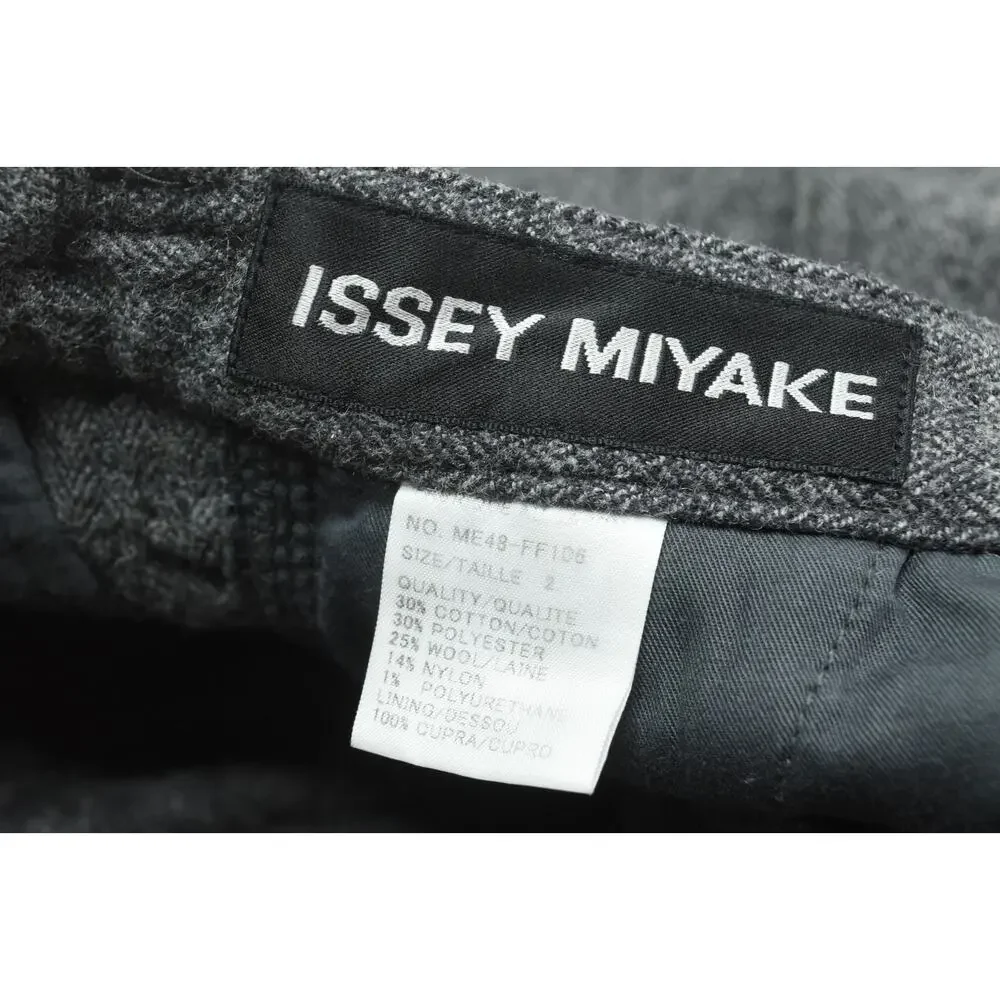 Issey Miyake Trousers Pants Mens Size 2 Gray Wool Blend Straight Leg Slim Japan